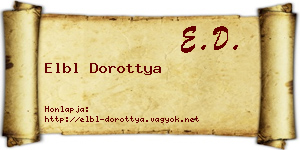 Elbl Dorottya névjegykártya